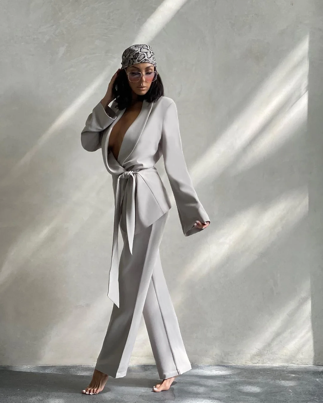 Комплект из 2 предметов (Блейзер + брюки) свободный сексуальный женский костюм с