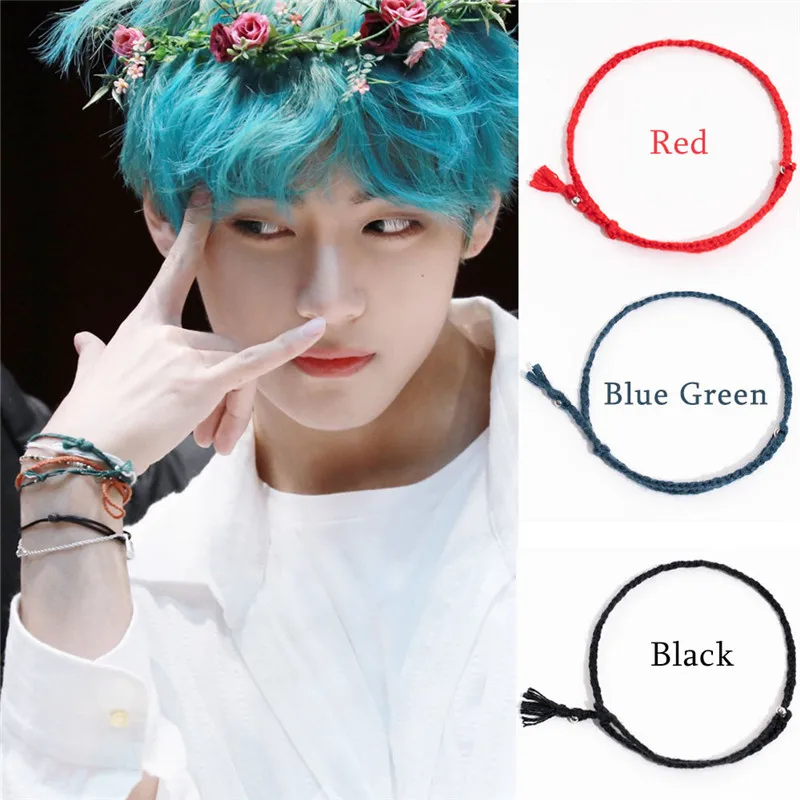 

KPOP Bangtan Boys Braided Bracelet Adjustment Bracelet 3 Colors Available Charm Bracelets JIMIN JIN SUGA V Fans Collection