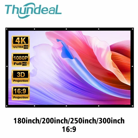 ThundeaL рулонный проекционный экран 180/200/250/300 дюймов