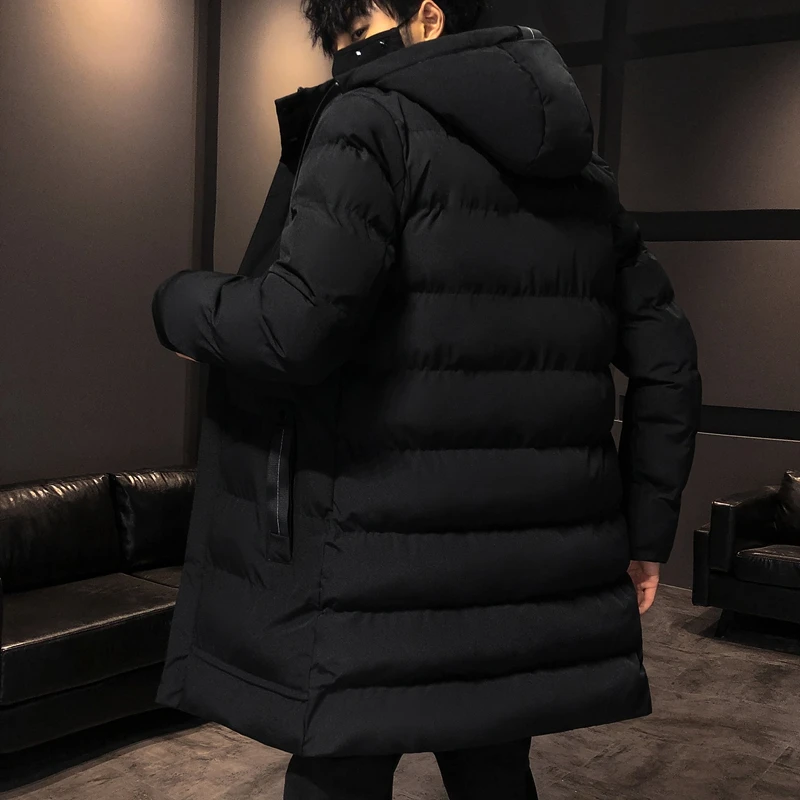 2022 Brand Clothing Men Winter Parka Long Section 3 Colors New Warm Thicken Jacket Outwear Windproof Coat Hooded Plus Size S-4XL
