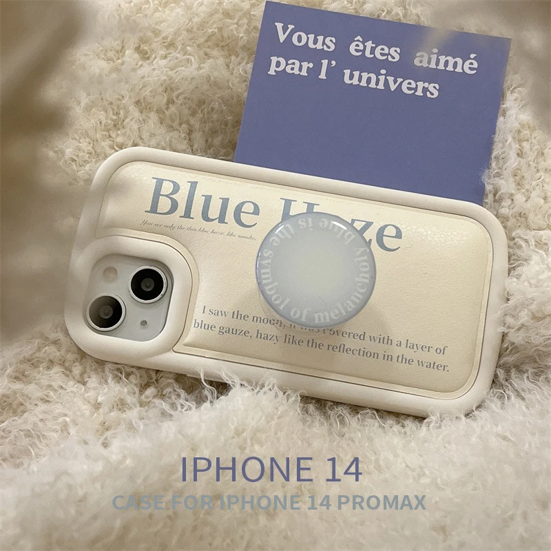 

IPhone 14Promax Apple Air Cushion Bracket Mobile Case 2023 New Ins Net Red Simple Cream Down Coat 14Pro 13Promax 12 11