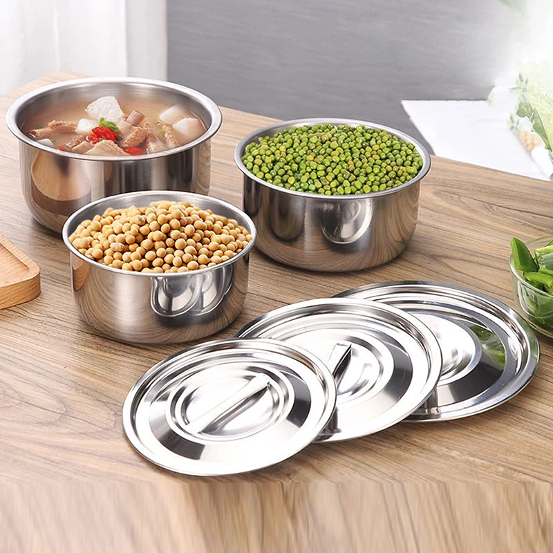 

3pcs Stainless Steel Soup Pot Stock Pot Set With Lid Kitchenware Stew Pot Cooking Tools Cookware Kitchen Accessories