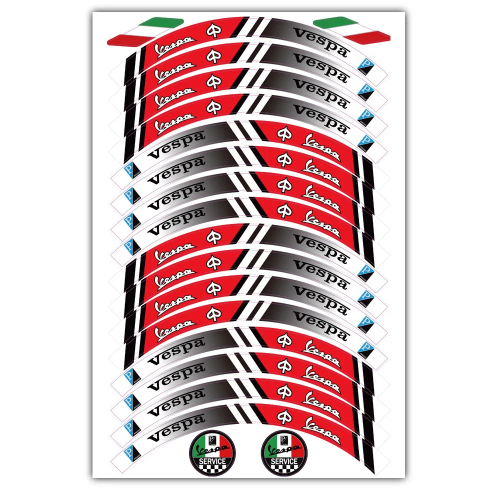 Наклейка на колесо для piagjo Vespa GTS GTV 250 300 Sprint50 150 светоотражающая наклейка обод -