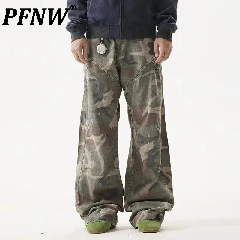 PFNW Уличная одежда камуфляжные широкие брюки мужские свободные в американском