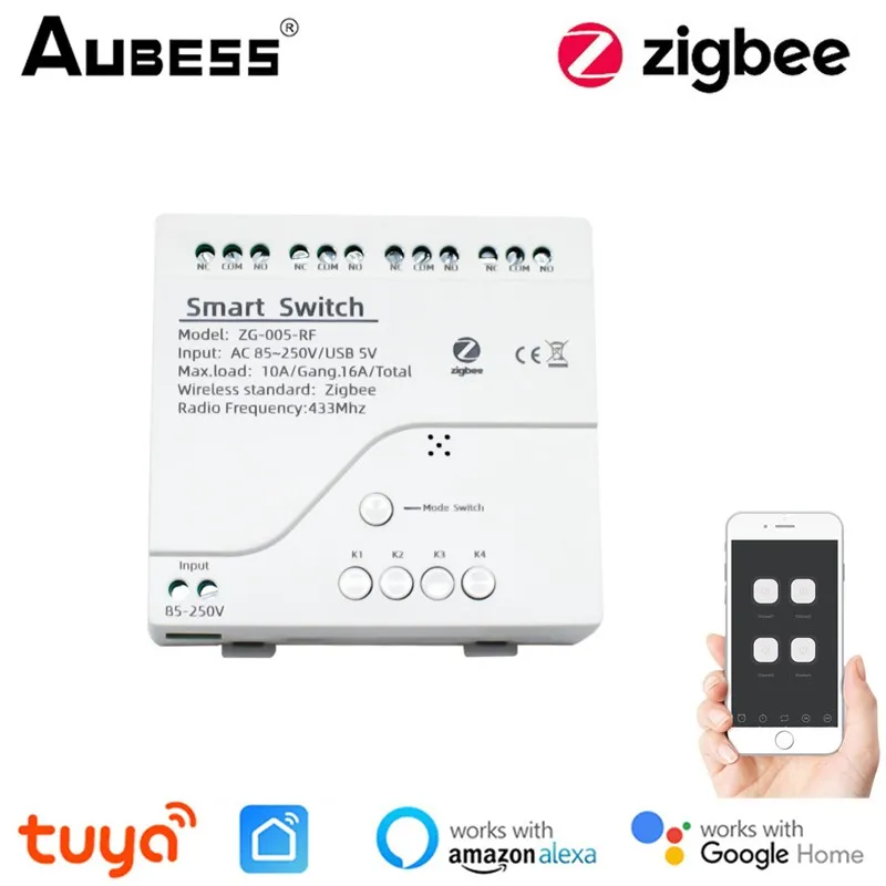 

Zigbee Tuya Smart Home Relay For 2MQTT Gateway Hub,4CH Motor Switch Module,DC 12V 24V 32V 110V,4 Channel Radio RF Remote Control