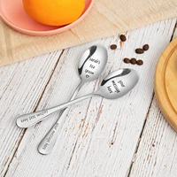 personalized diy stainless steel free custom engraved coffee spoon fork christmas kitchen accessories tableware decoration