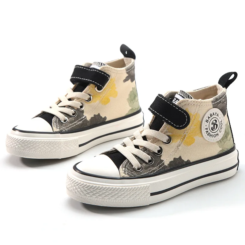 

Children's Shoes Spring and Autumn New Children's High-top Canvas Shoes Korean Version Boys' Casual Breathable Girls' Shoes