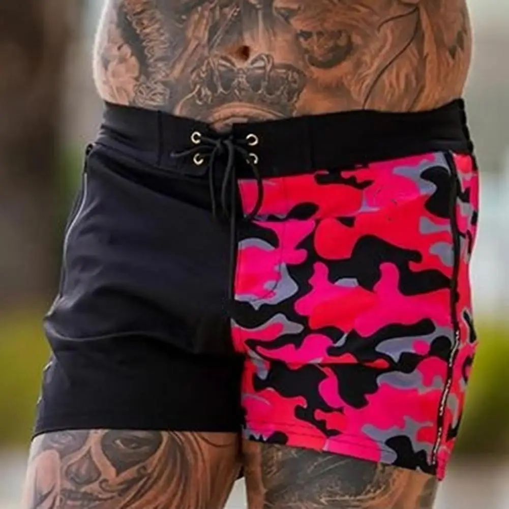 Шорты мужские для плавания с эластичным поясом пляжные регулируемым шнурком на