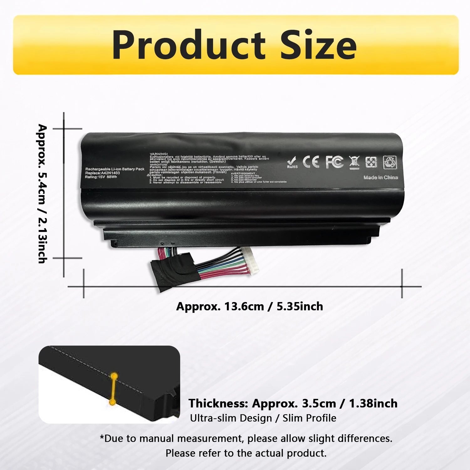 Фото Аккумулятор PowerHub A42N1403 15V 78Wh для ноутбуков ASUS ROG G751 G751J G751JL G751JT G751JY G751JM GFX71 Series №4