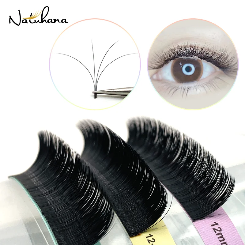 

NATUHANA Eyelash Extensions Easy Fanning Blooming Eyelashes Flare Eyelashes Russian Volume Auto Fan Eyelashes Cilia Silk Lashes