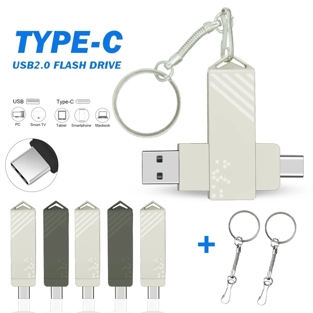 

USB флеш-накопитель 2 в 1, 32 ГБ, 64 ГБ, 128 ГБ