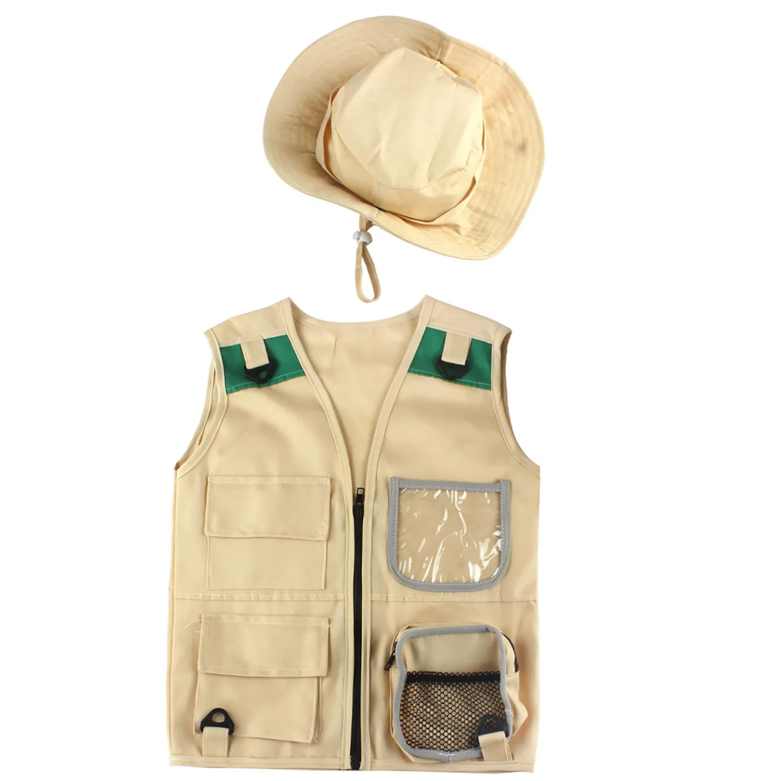 

Cargo Vest And Hat Set Explorer Kit For Kids Scientist Explorer & Gardener As Dress Up Clothes For Little Girls & Boys Ages 3-7