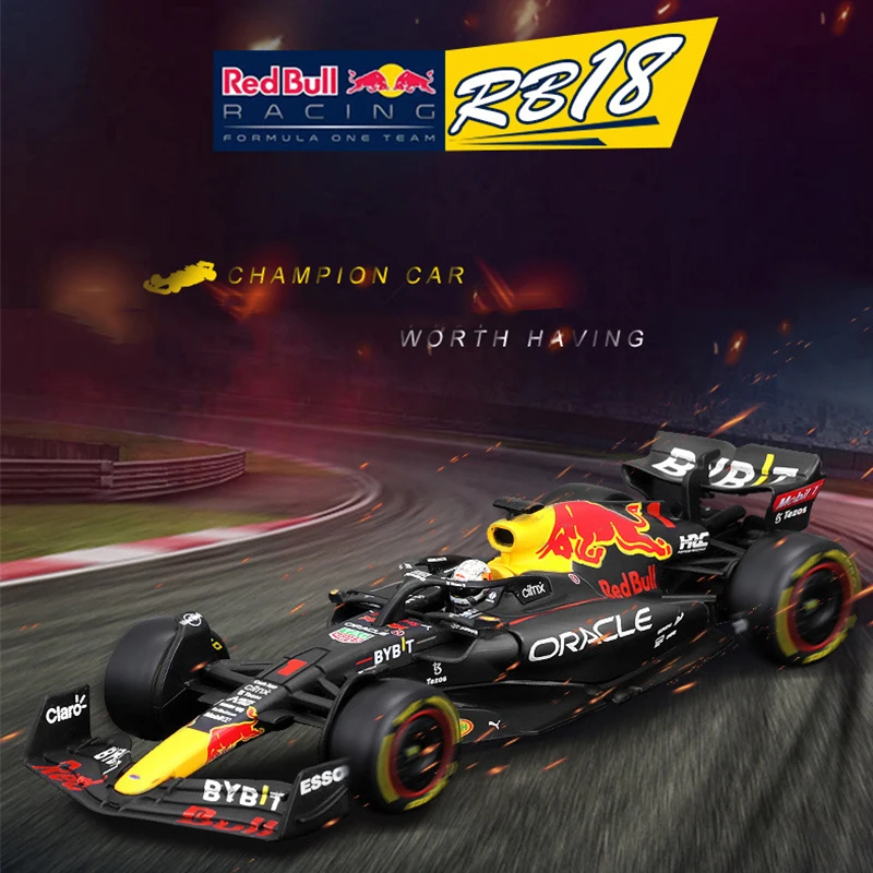

Bburago 1:43 Red Bull Racing TAG Heuer RB18 #1 Verstappen #11 Perez Alloy Car 2022 Champion F1 Die Cast Model Toy Collectible