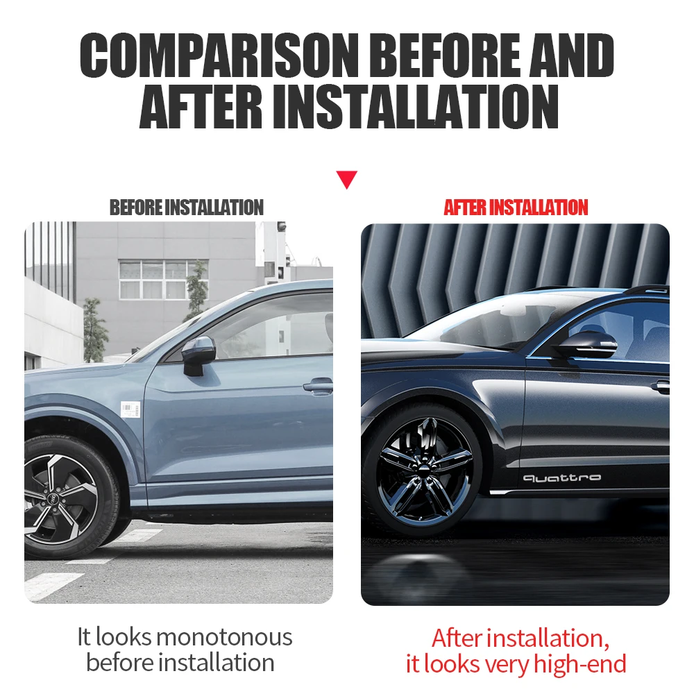 Алюминиевый автомобильный логотип Quattro эмблема кузова украшение багажника