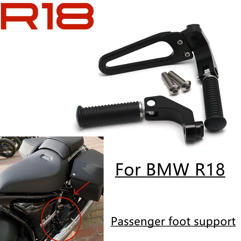 

For BMW R18 R 18 R1800 2020-2021 Motorcycle Rear Foot Rests Black Pegs Pedal Passenger Footpegs Mounting Kit