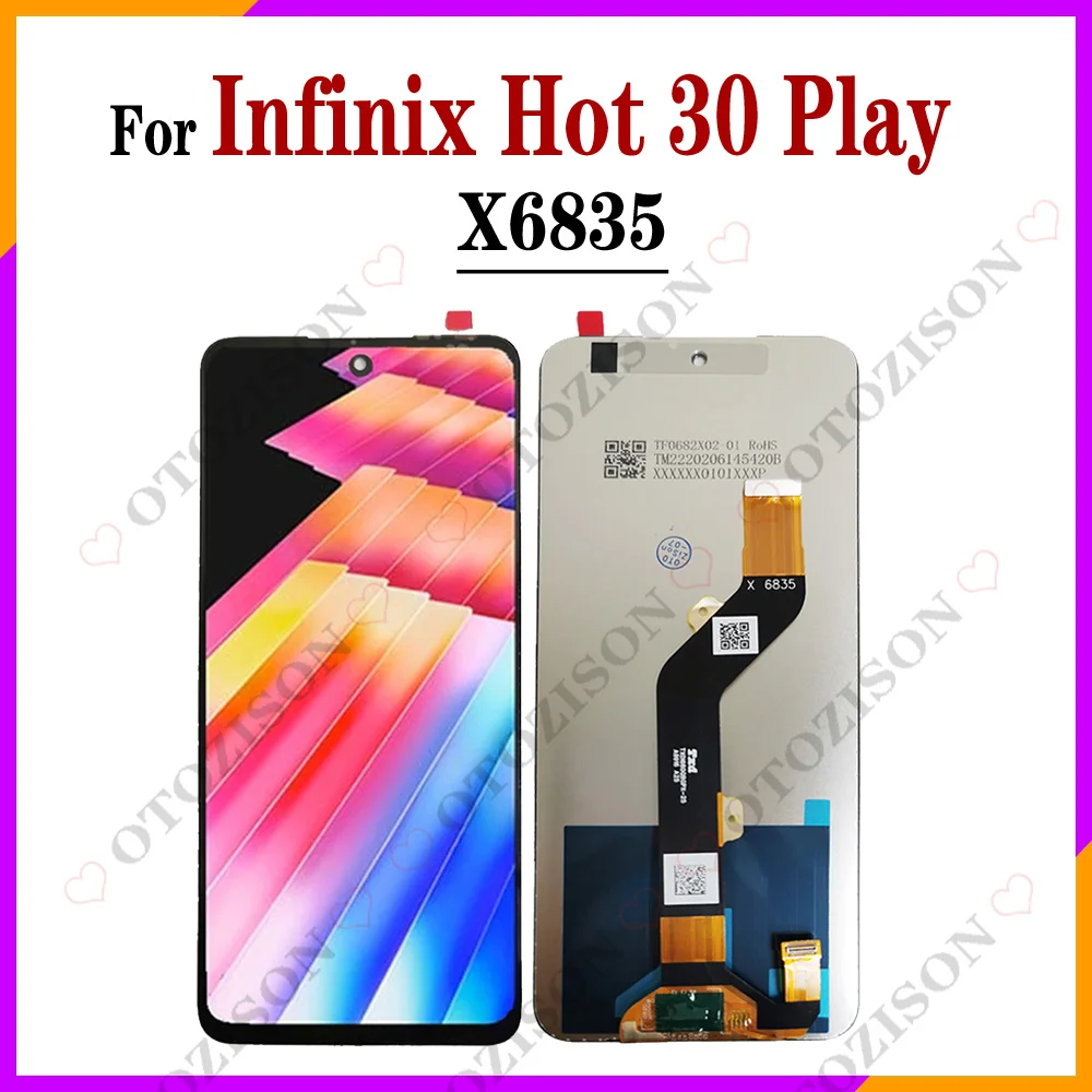 6 82 "ЖК-дисплей для Infinix Hot 30 Play NFC ЖК-дисплей X6835 X6835B с цифровым преобразователем