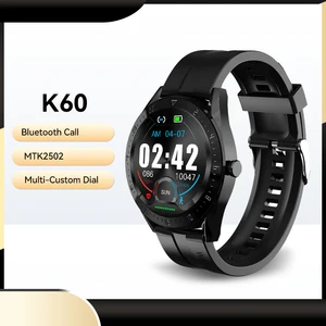 k60 smart watch men dial call watches waterproof heart rate monitor fitness tracker sports smartwatch for android ios phone free global shipping