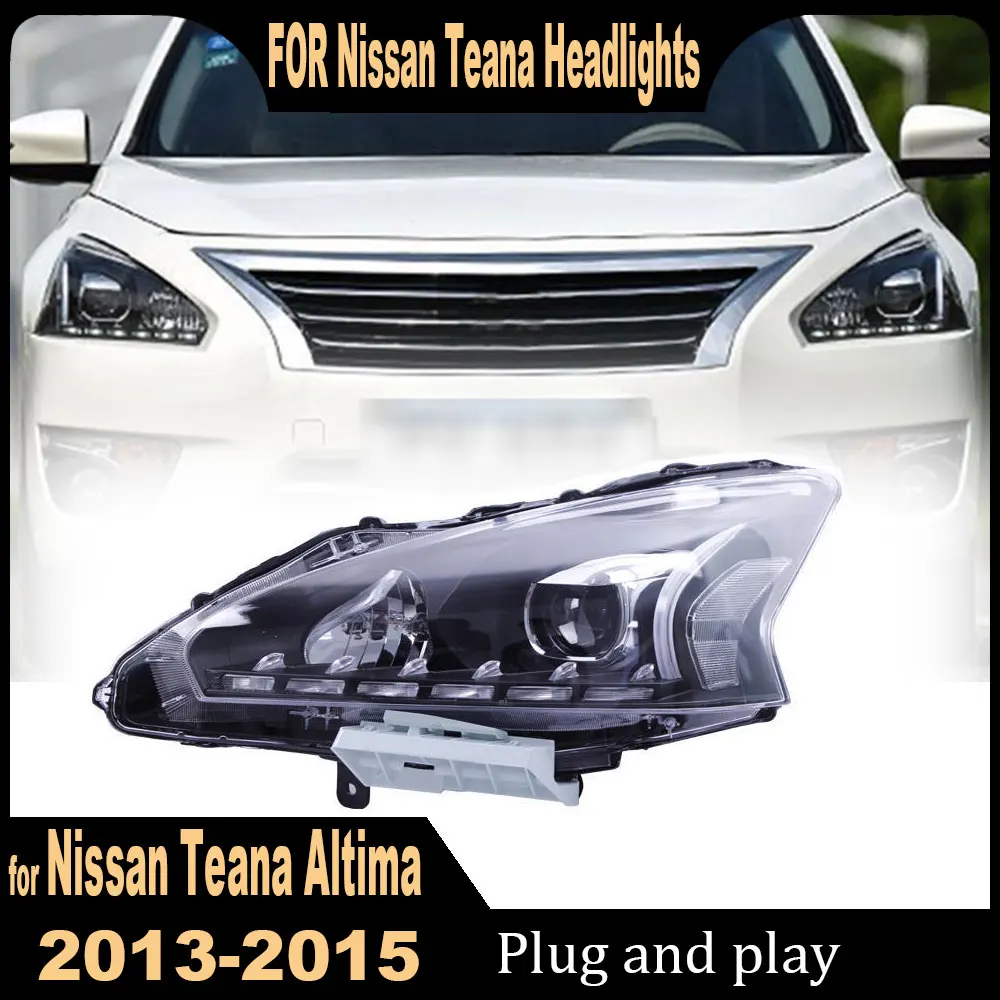 Фото 2 шт. Автомобильная передняя фара для Nissan Teana Altima, светодиодная фара 2013 2014 2015 2016 2017 DRL, ангельские глазки, фары, автоаксессуары №2