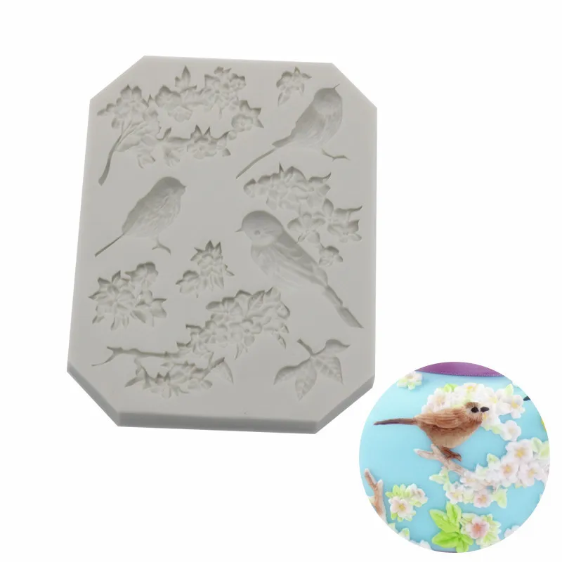 

Флип силиконовая форма для сахарных изделий глина в форме птицы розы 15-439