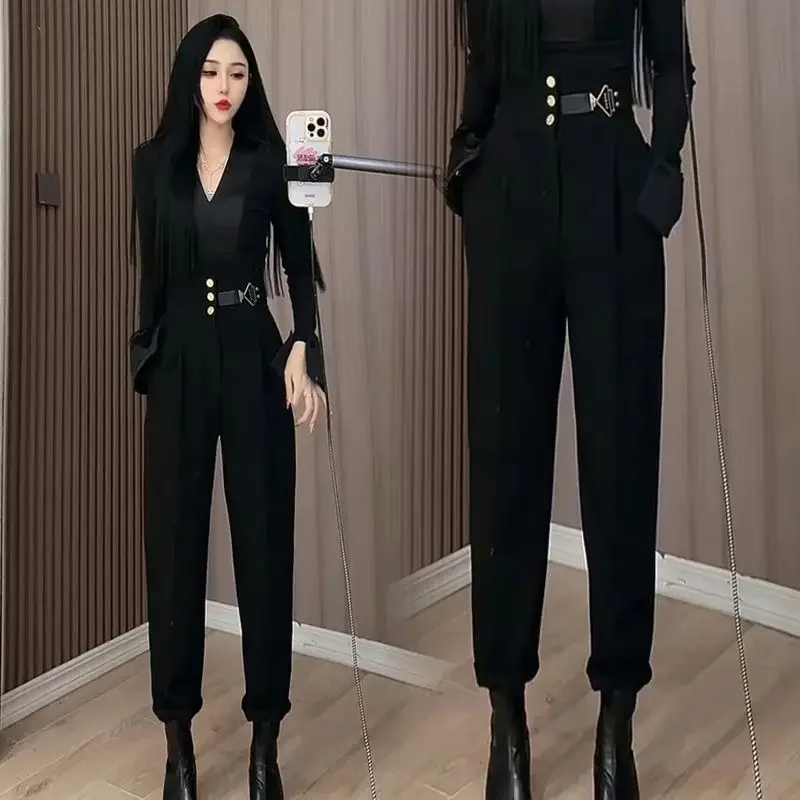 Брюки-султанки женские с завышенной талией свободные штаны-султанки из нейлона и