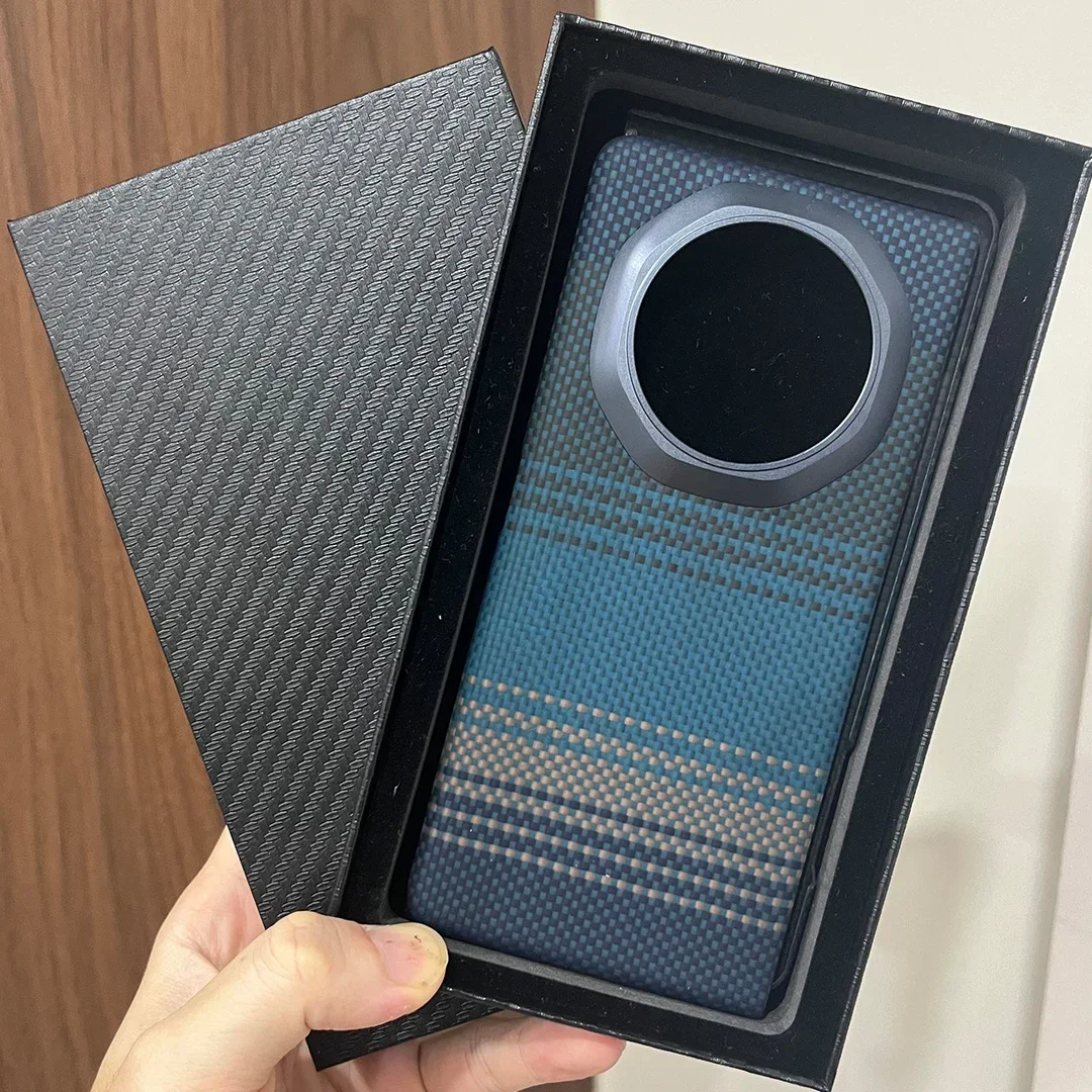 Магнитный чехол для телефона из настоящего арамидного углеродного волокна 600D