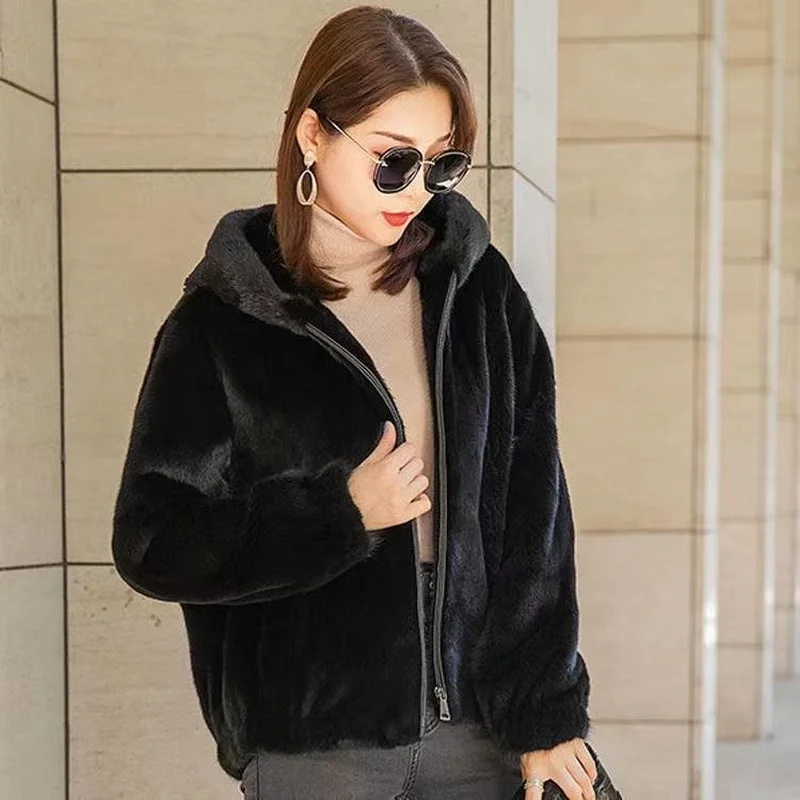 Women's winter coats fur coat women hooded faux fur coat winter jackets 2022 woman