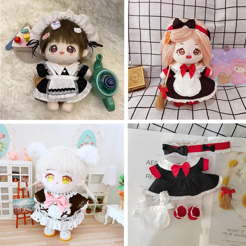 

20cm doll Newest maid outfit DIY 20cm Plush Doll Kawaii Clothes Cosplay costume for Stuffed Plush Toys Fan Gifts Anime