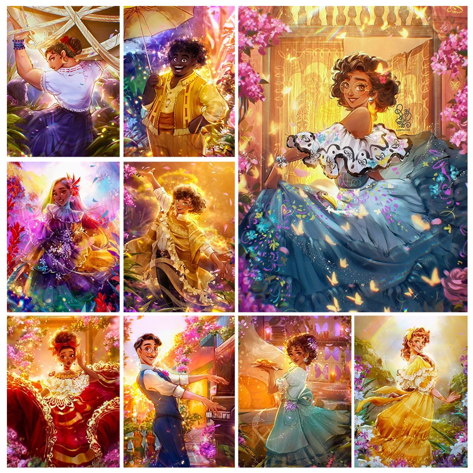 

5D DIY Diamond Painting Encanto Miracle Family Full Diamond Mosaic Rhinestones Embroidery Cross Stitch Kit Home Decor Handicraft