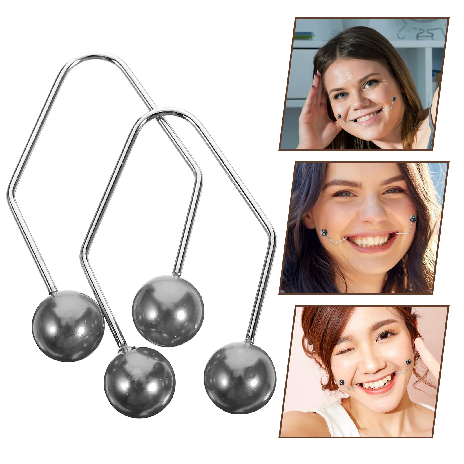 

Facial Tool Dimples Maker for Cheeks Trainer Shaper Balls Alloy Face Clip Metal Exerciser