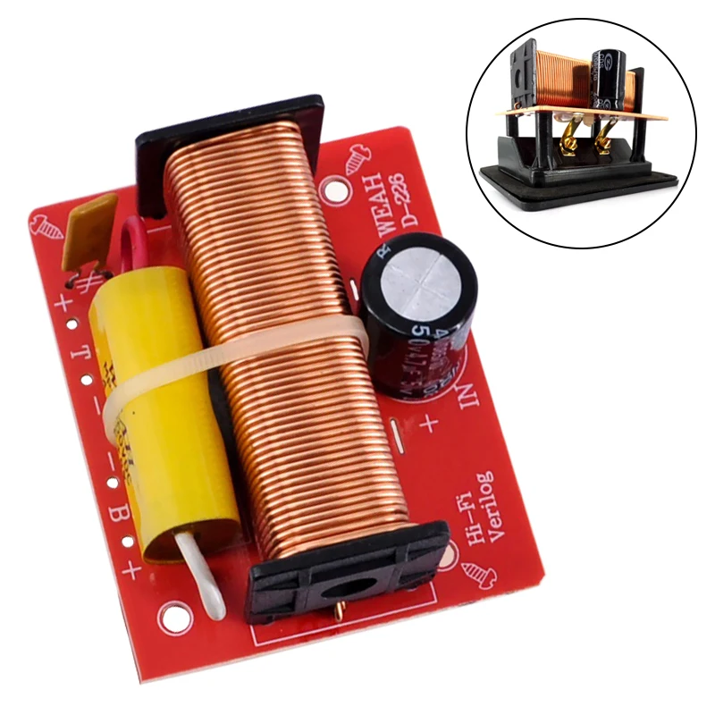 

WEAH D226 100W Speaker 2 Way Crossover Audio Treble +Bass Independent Crossover Speakers Filter Frequency Divider