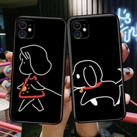 funny cute line couple phone cases for iphone 13 pro max case 12 11 pro max 8 plus 7plus 6s xr x xs 6 mini se mobile cell