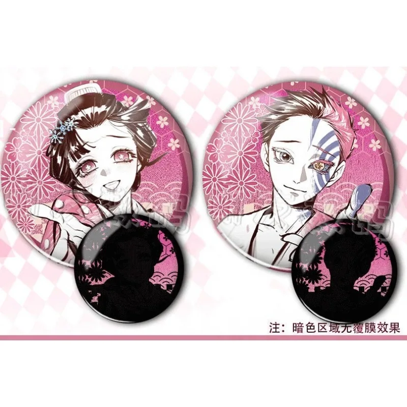 Фото Новый значок Demon Slayer: Kimetsu No Yaiba Akaza Koyuki, аниме, периферийные устройства, милая модная изысканная брошь, украшение для школьной сумки, 58 мм №2