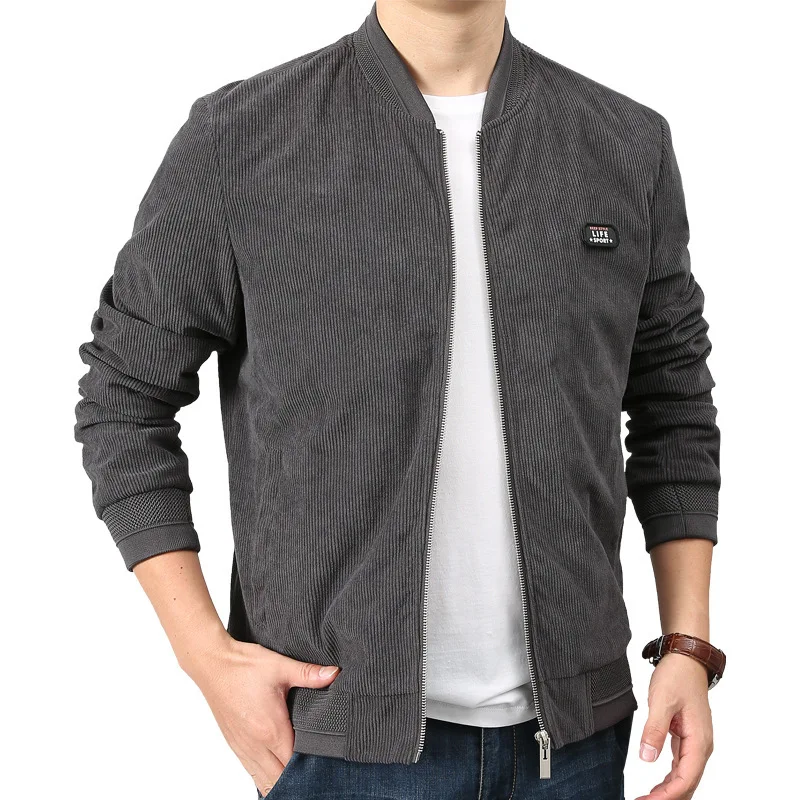 

2022 Corduroy Slim Jacket Jacket Men's Spring and Autumn Stand Collar Retro Casual All-match Clothes Men's Motorcycle Jacket