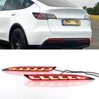 red lens led rear bumper light reflector turn signal for 2020 2022 tesla model y auto led lights car accessories