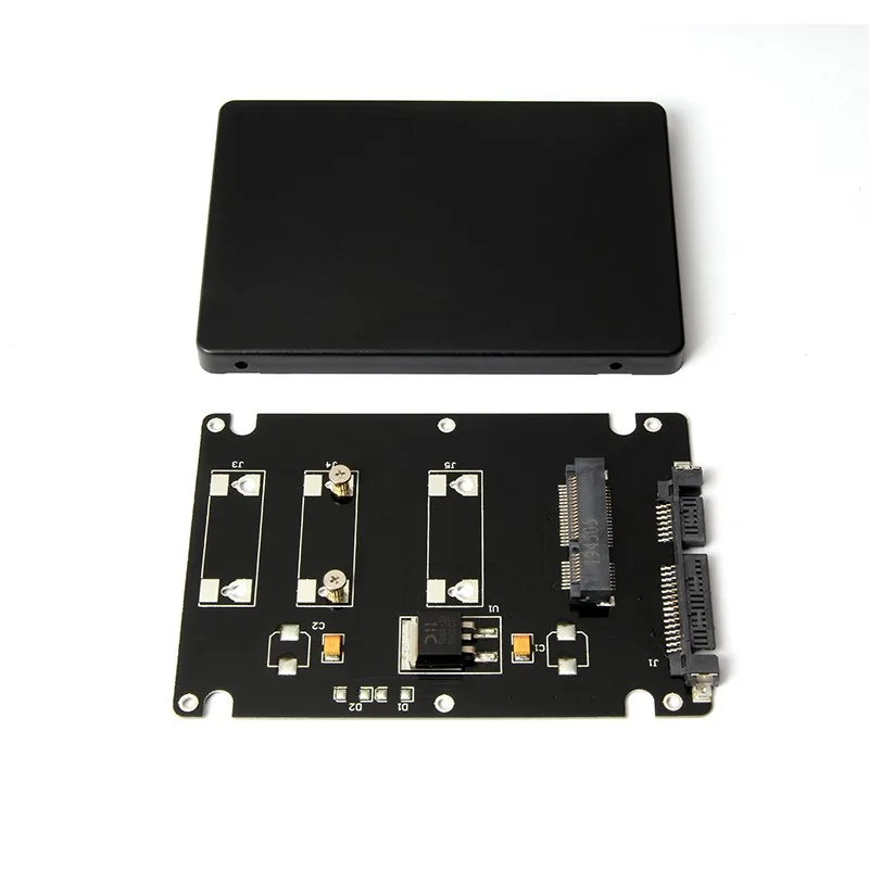 Фото Mini Pcie M SATA SSD-адаптер 2,5 Inci SATA3 Kartu с корпусом Tebal 7 мм Hitam №3