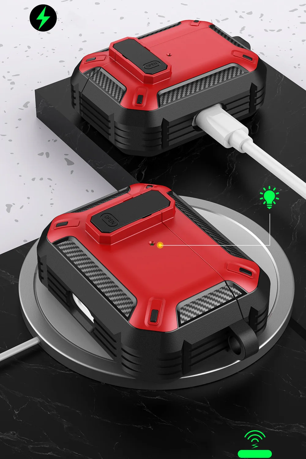 Беспроводной сенсорный светодиодный ночник чехол с замком American stSecurity для AirPods Pro 2