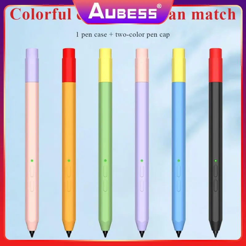 

Stylus Holster Soft Comfortable Contrast Double Hat Pen Set Magnetic Charging Easy To Carry Touch Pen Pink Stylus Pen Cover