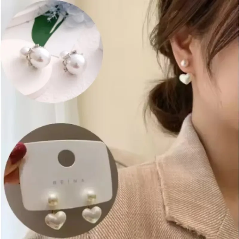 Серьги-гвоздики с искусственным жемчугом для женщин серьги-гвоздики в форме