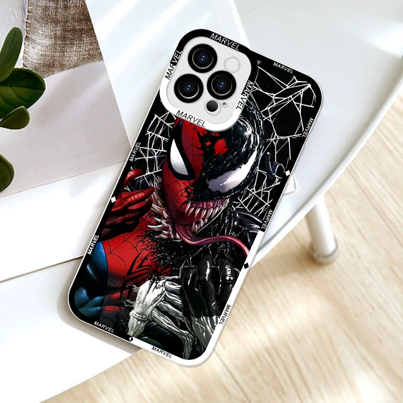 Marvel Spider-Man Venom Phone Case for Samsung Galaxy A70 A55 A54 A53 A51 A22 A13 5G Shockproof Clear Soft TPU Cover Fundas Skin