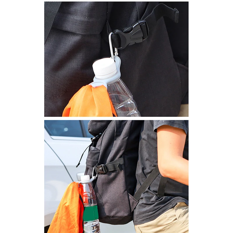 

Outdoor Carabiner Water Bottle Holder Silicone Sports Kettle Buckle Towel Hook Clip Backpack Hanger Camping Hiking Cycling Tool