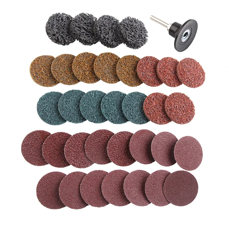 

35PCS 2 inch Grinding Set Torque Sand Disc Wire Drawing Deburring Polishing and Polishing Pad Abrasive Tools Dremel Accessories
