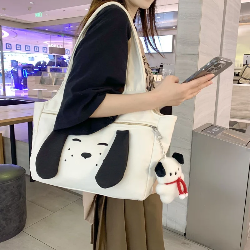 

Cute Maiden Heart Shoulder Bag Japan Style Cartoon Print Dog Handbag Big Ear Dog Handbag Leisure Girl Student Shoulder Bag