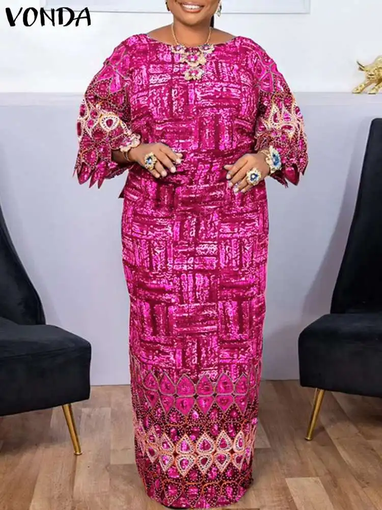 Женское летнее платье-макси с принтом свободного покроя