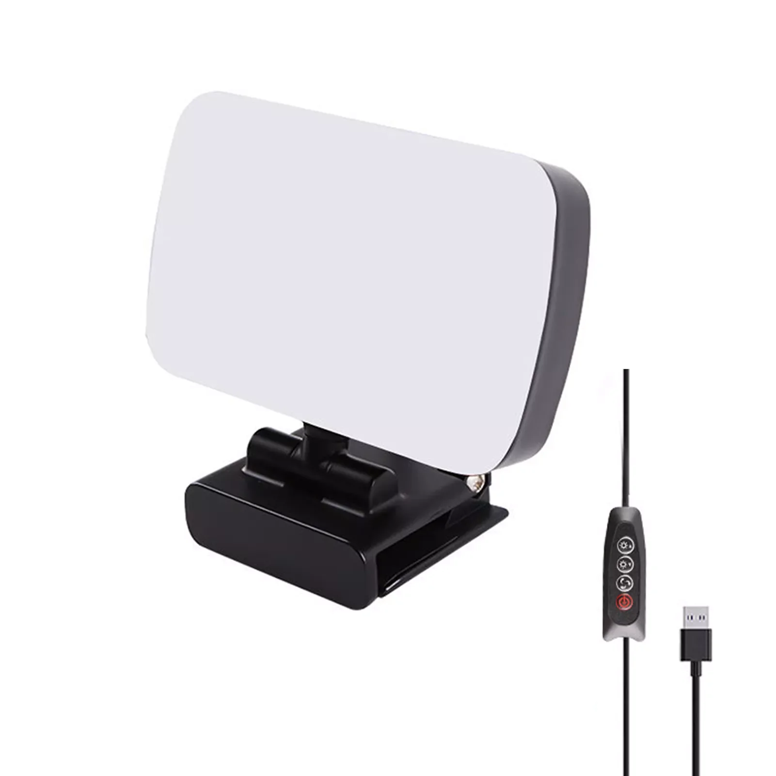 

Vlog Remote Working With 3 Dimmable Color Self Broadcasting Photography Clip On For Laptop Video Conference LED Fill Light