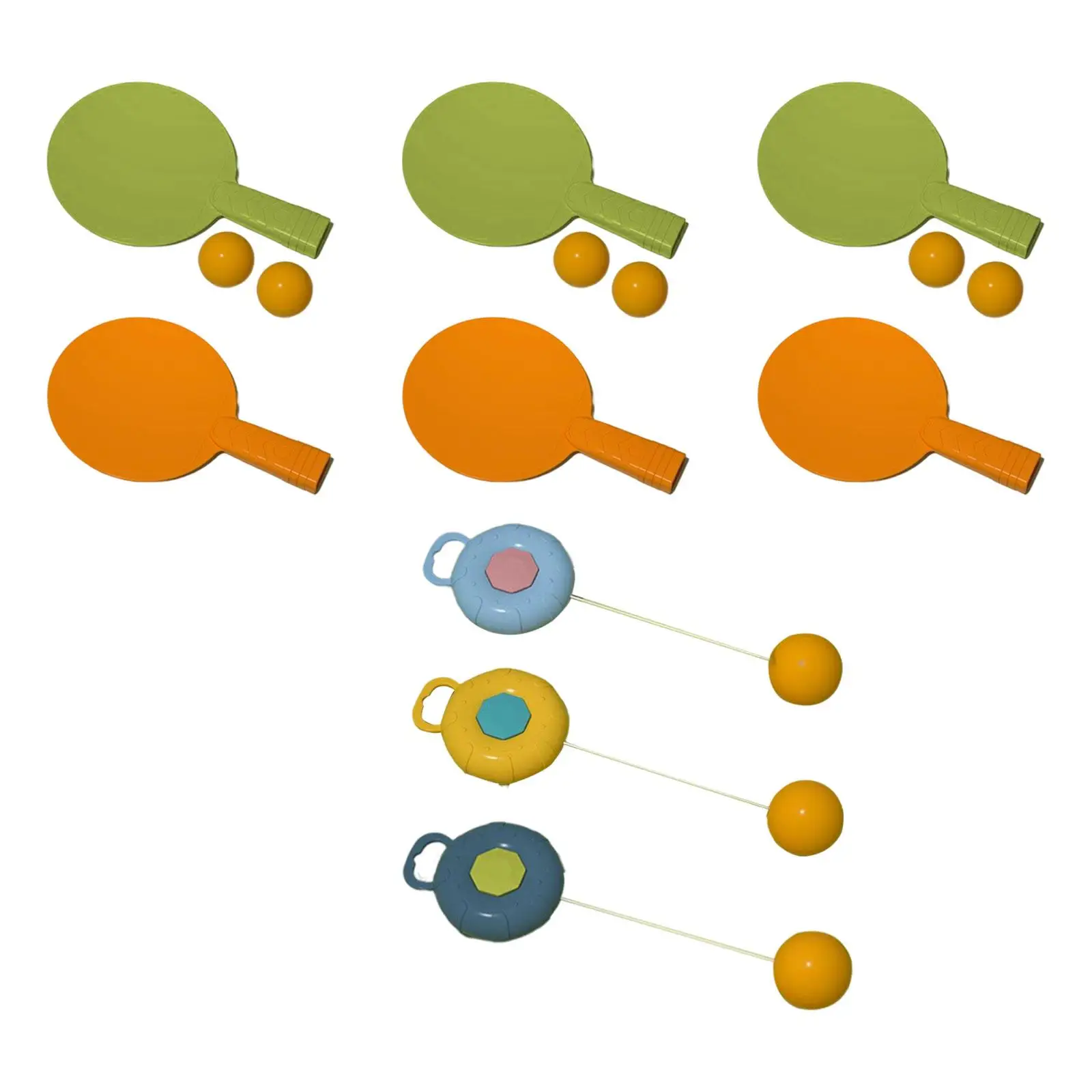 

Table Tennis Trainer Set Anti Slip Self Workout Accessories Hand Eye Coordination Door Frame with 2 Paddles for Living Room