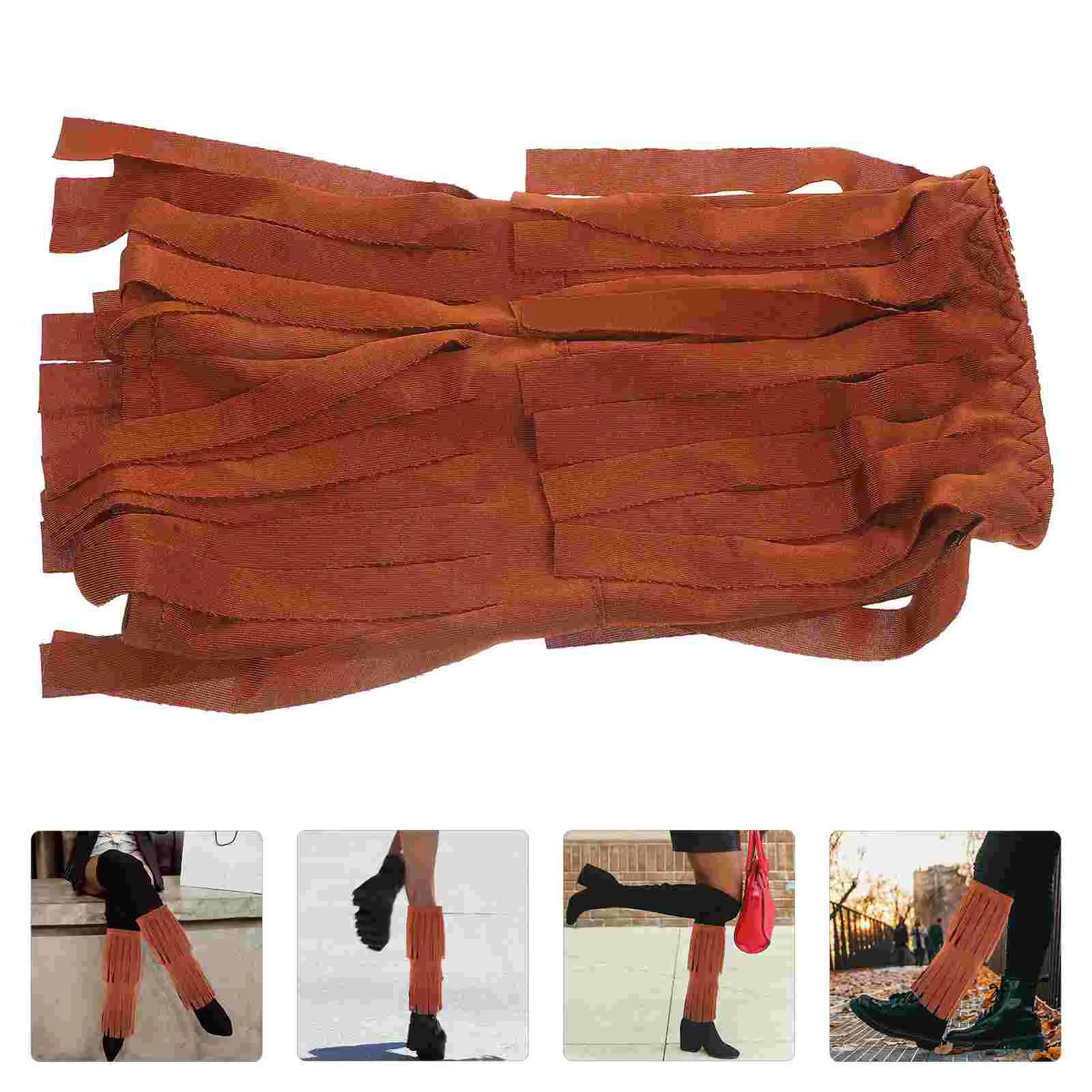 

Женские декоративные ботинки с бахромой и кисточками