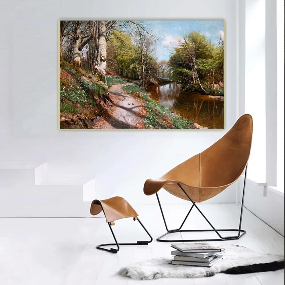 Картина Весенний пейзаж с маленькой рекой Citon
