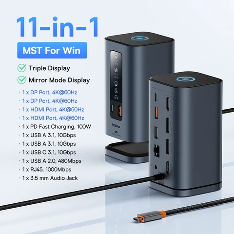 BASEUS USB C Hub 11-в-1 для Windows/Mac