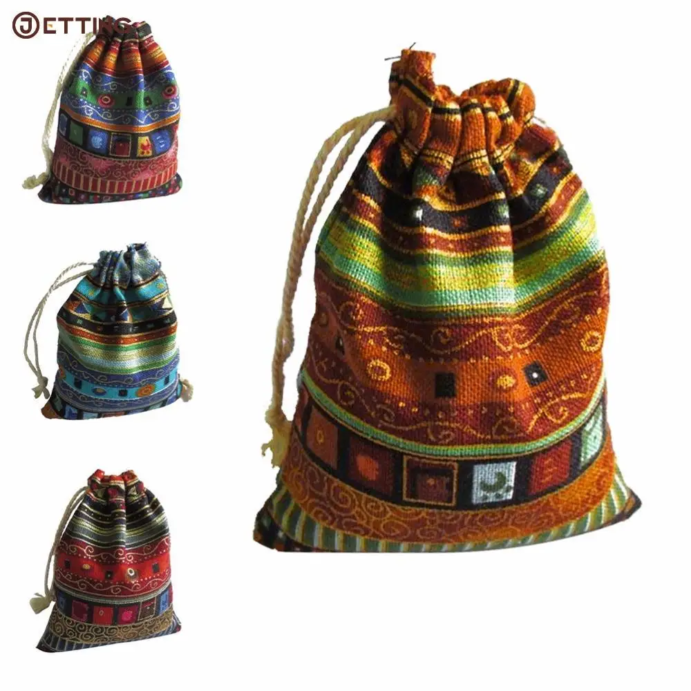 

10Pcs New Drawstring Pouches Cotton Gift Jewelry Bags Wedding Favors Vintage Sachet 9.5*12cm