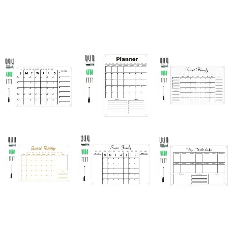 

Acrylic Calendar Wall Calendar Monthly Weekly Calendar Clear Board